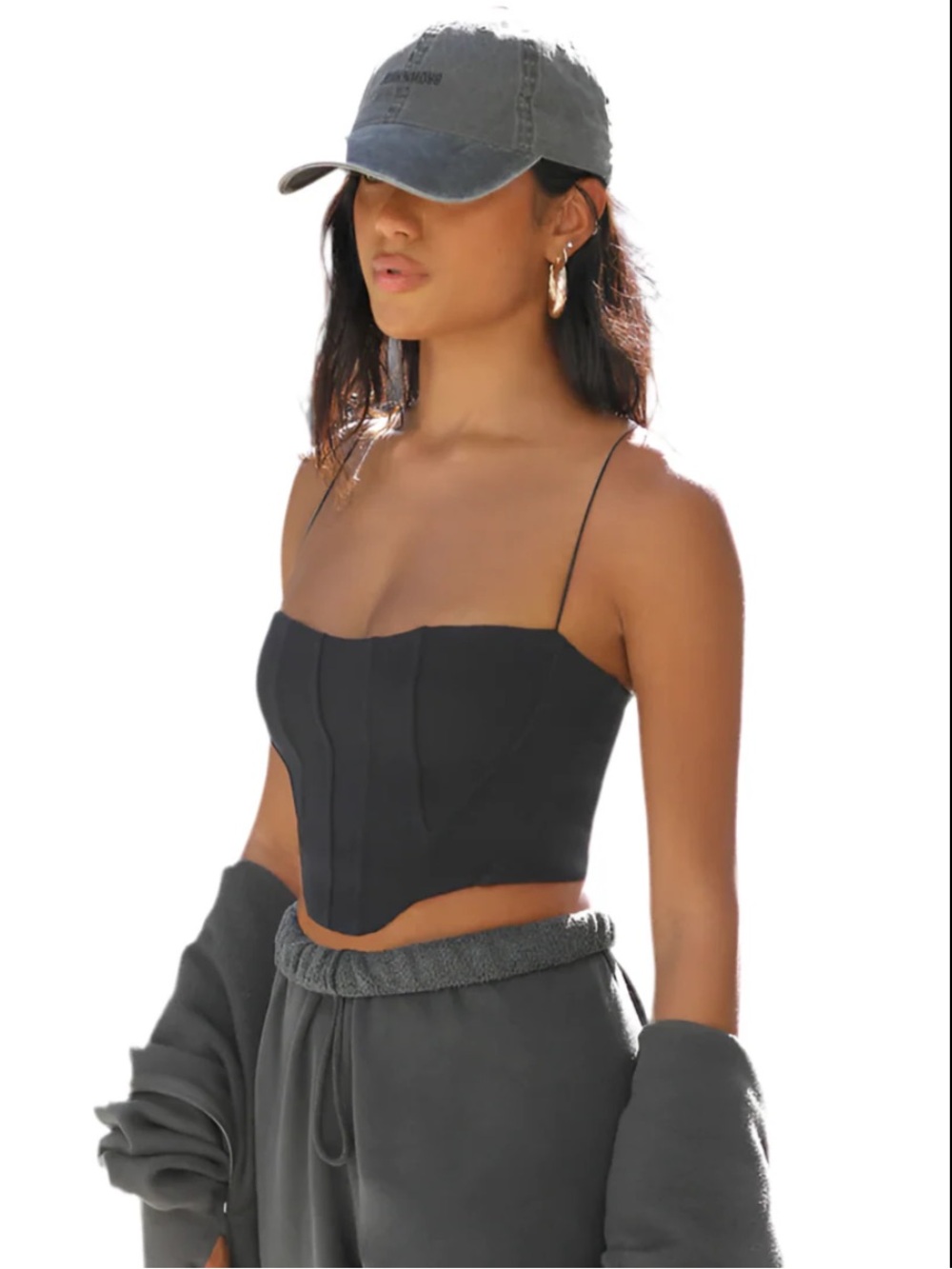 Joah brown contour corset top